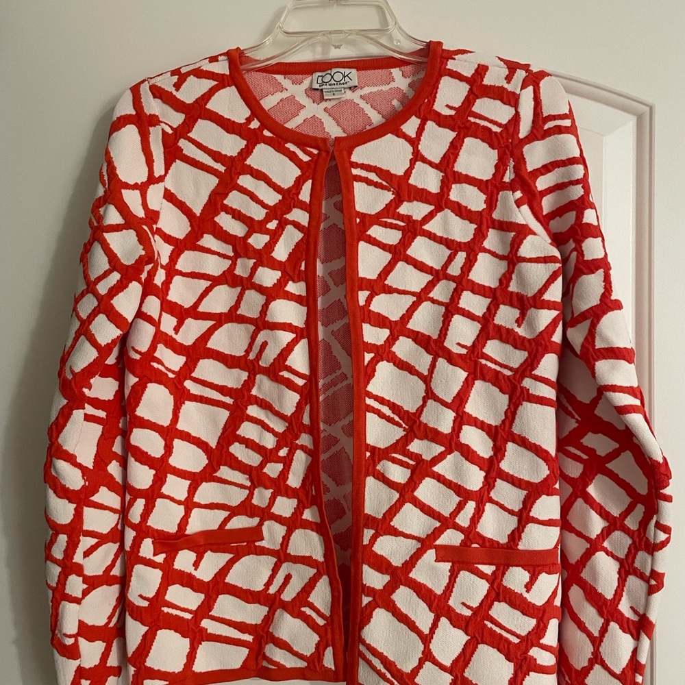 The Look Orange White Knit Jacket S